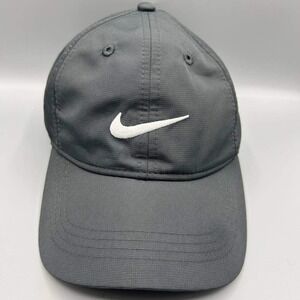 Nike Dri-Fit Hat Child Black‎ Embroidered Swoosh Strap Back Cap